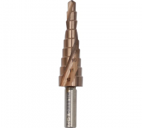 Сверло ступенчатое 4-12мм по металлу 9ступ P6M5 Hilberg