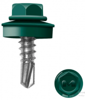 Саморез кровельный RAL6005 5,5х19 металл 300шт зеленый мох Daxmer---