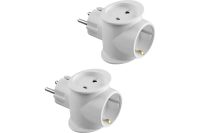 Разветвитель тройник 16А 3 гнезда с з/к белый Toker