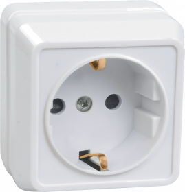 Розетка о/у 1-мест с/з белая Октава IEK