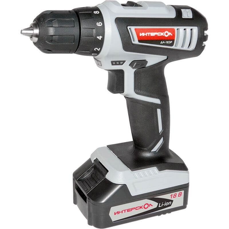 Дрель ак. 18,0V 10мм Li-ion 1,5Aч Интерскол