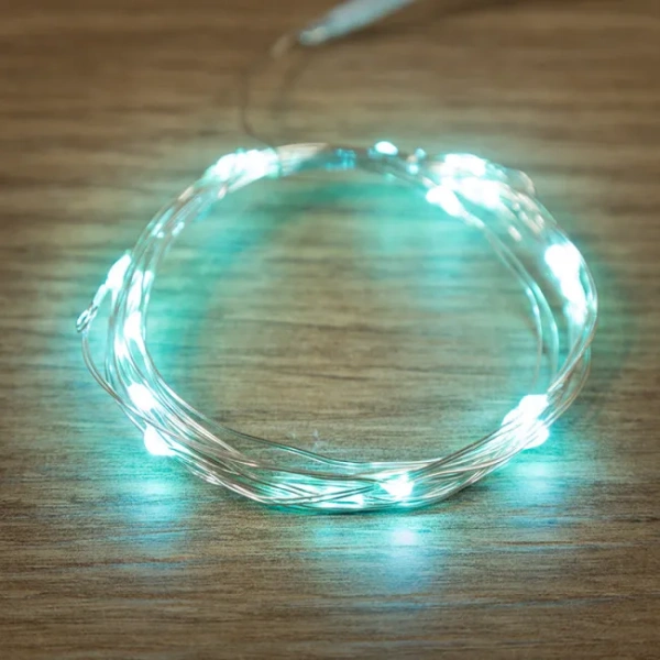 Гирлянда Роса  2м серебристый ПВХ/бирюзовый свет IP20 Neon-Light