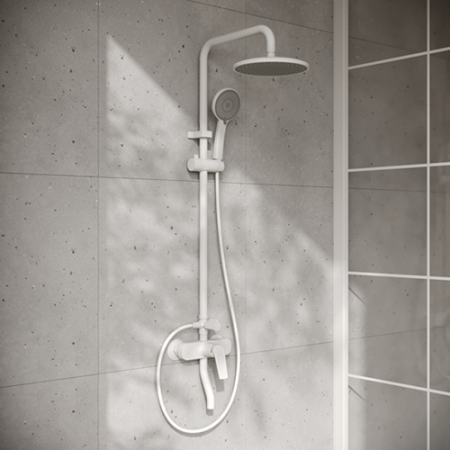 Стойка душевая из высокопрочного пластика, белая PL7-009DK РМС