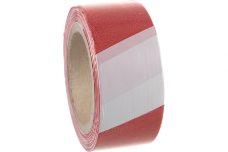 Лента сигнальная 50ммх150м красно-белая