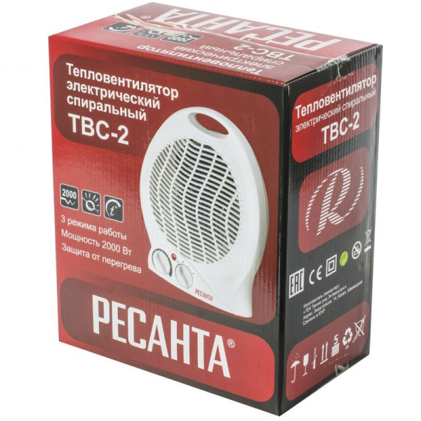 Тепловентилятор 2,0кВт спиральный ТВС-2 Ресанта(63)