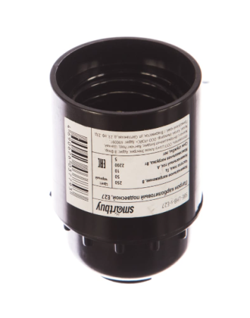 Патрон подвесной с кольцом Е27 черный Smartbuy