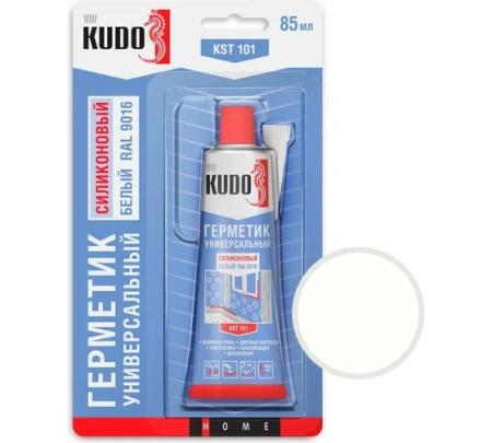 Герметик силиконовый универсальный белый  85мл KST101 Kudo
