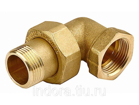 Соединение латунь 20Нх20В угловое с накидной гайкой---