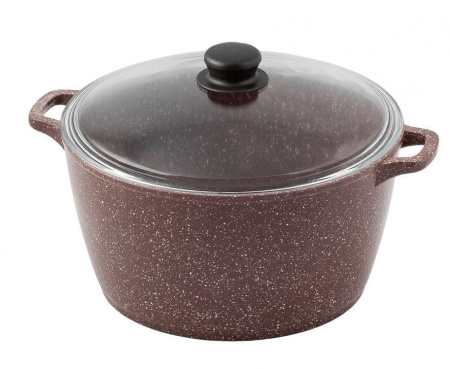 Кастрюля 7л с крышкой с ободом шоколад Горница(56)---