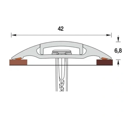 Порог  90см ПМК42-0,9 205 дуб купучино с МК Идеал