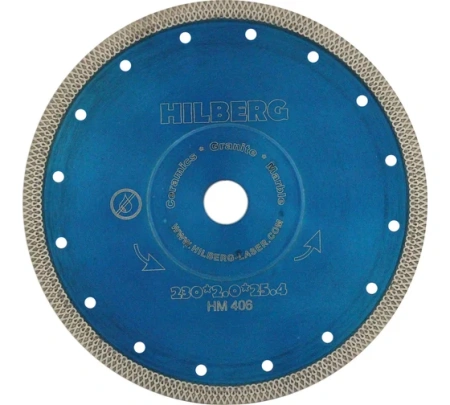Диск алмазный керамогранит 230х22,2/25,4х2мм турбо Hard Materials X-type Hilberg